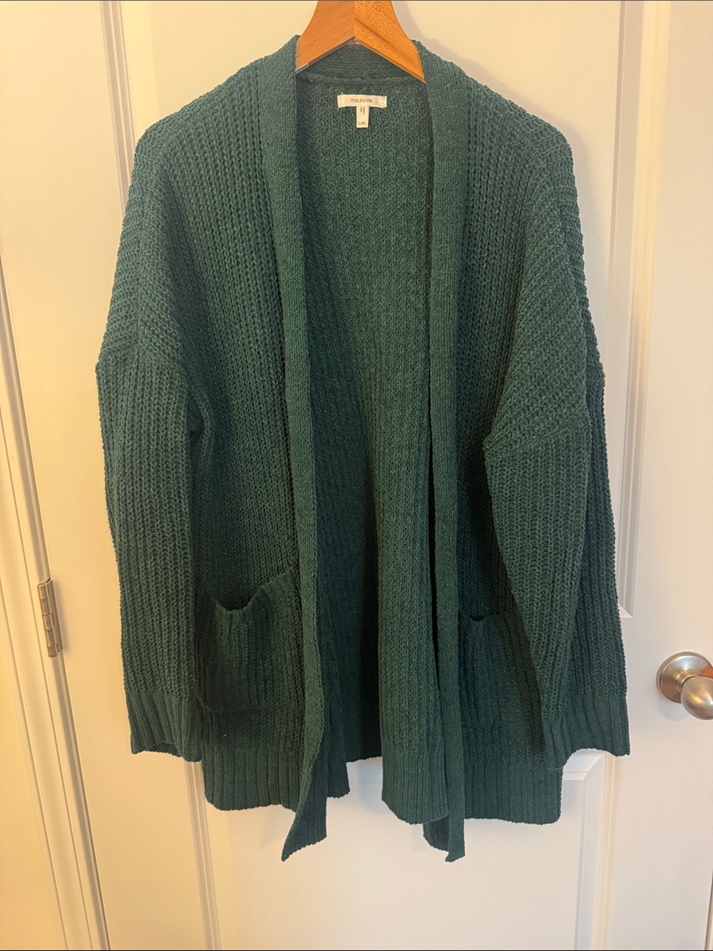 Maurices Deep Teal Open-Front Knit Cardigan
